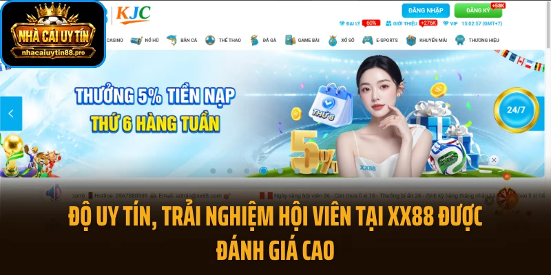 Độ uy tín, trải nghiệm hội viên tại XX88 được đánh giá cao