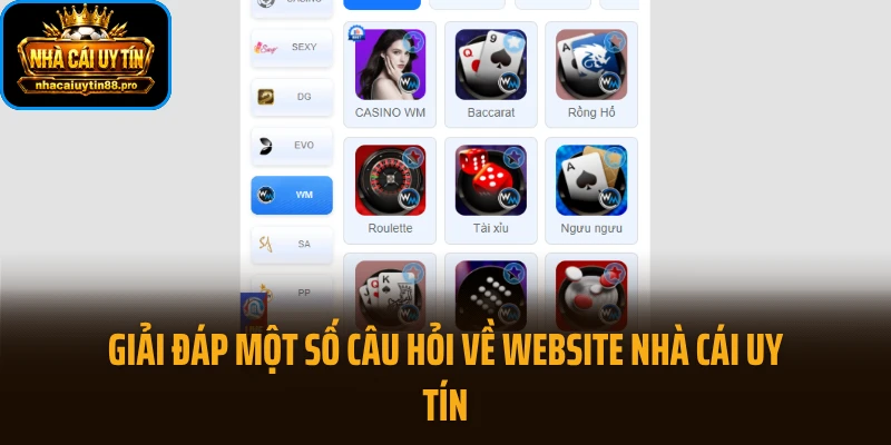 Giải đáp một số câu hỏi về website NHÀ CÁI UY TÍN